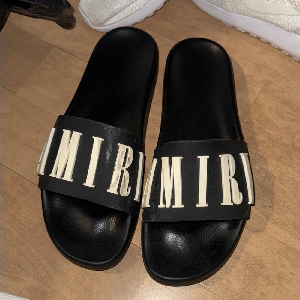 Amiri Black and White Slide Sandals